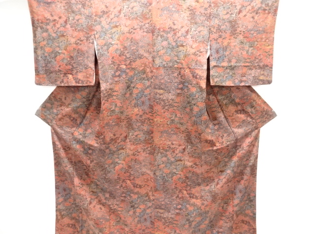 庭園風景模様小紋着物